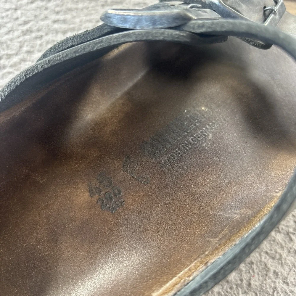 Birkenstock Arizona Sandals Mens 45 US 12 Gray Oiled Leather Rugged Sole